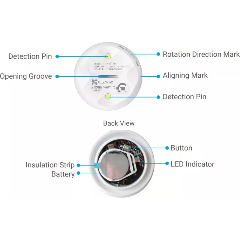 Detetor de água EZVIZ T10C sensor sem fios IP67 branco, pilha CR123A, 2400 MHz, alcance 200 m