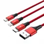 Cabo UNITEK C4049RD USB 1,2 m USB A USB C/Micro-USB B/Lightning vermelho