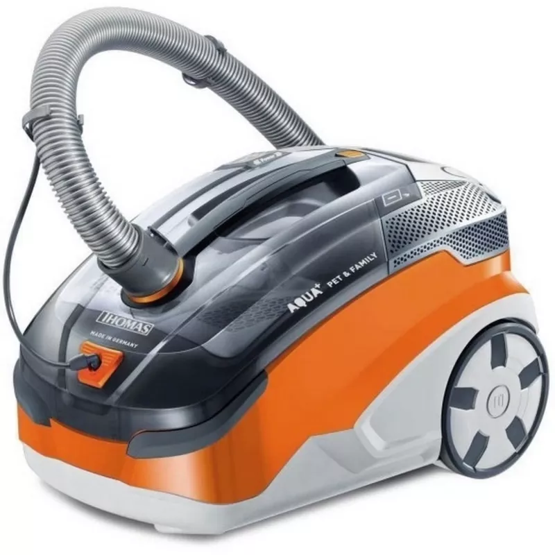 Aspirador vertical THOMAS Aqua + Pet & Family 1,8 L — Aspirador seco e húmido, 1700 W, laranja/cinzento