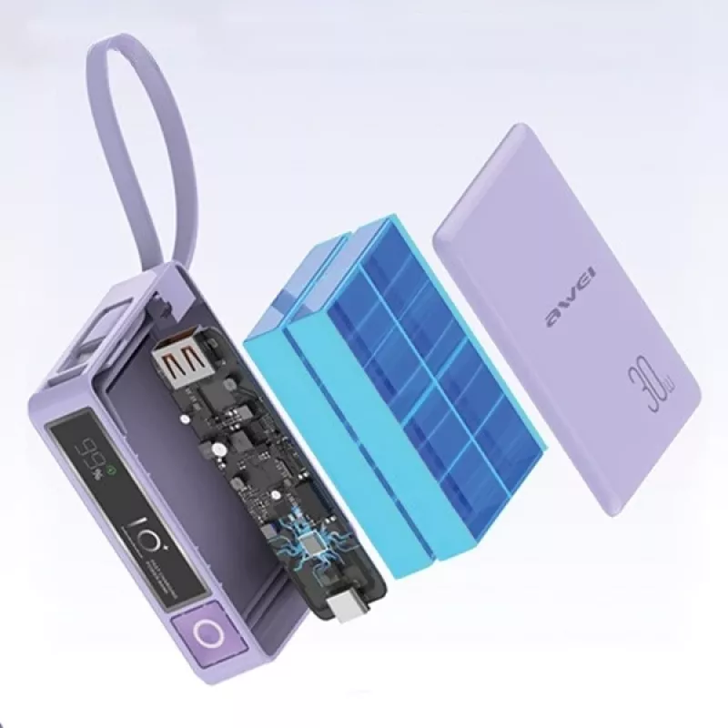 Powerbank 10000mAh 30W P87K USB-C integrado