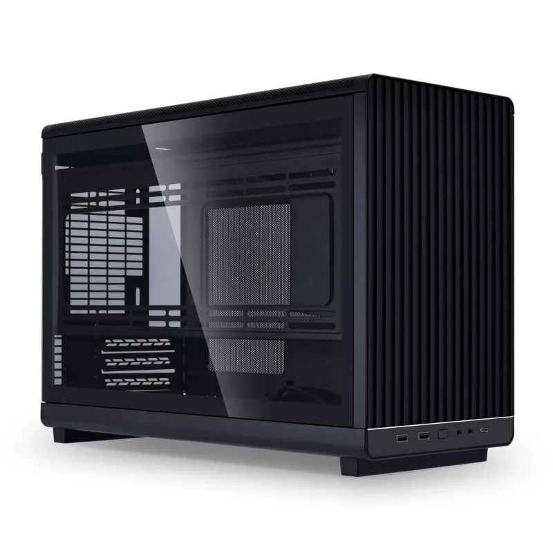 Painel lateral esquerdo em vidro temperado para caixa Lian Li A3-mATX – preto