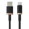 Cabo de carregamento rápido Baseus Dura USB Type A para tipo C 60 W 2 m Preto, Dourado