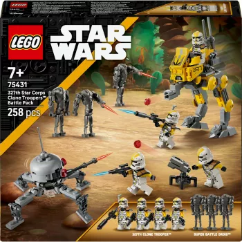 Conjunto LEGO Star Wars 327th Star Corps Clone Troopers Battle 75431 — 258 peças, 7 minifiguras, idade 7+