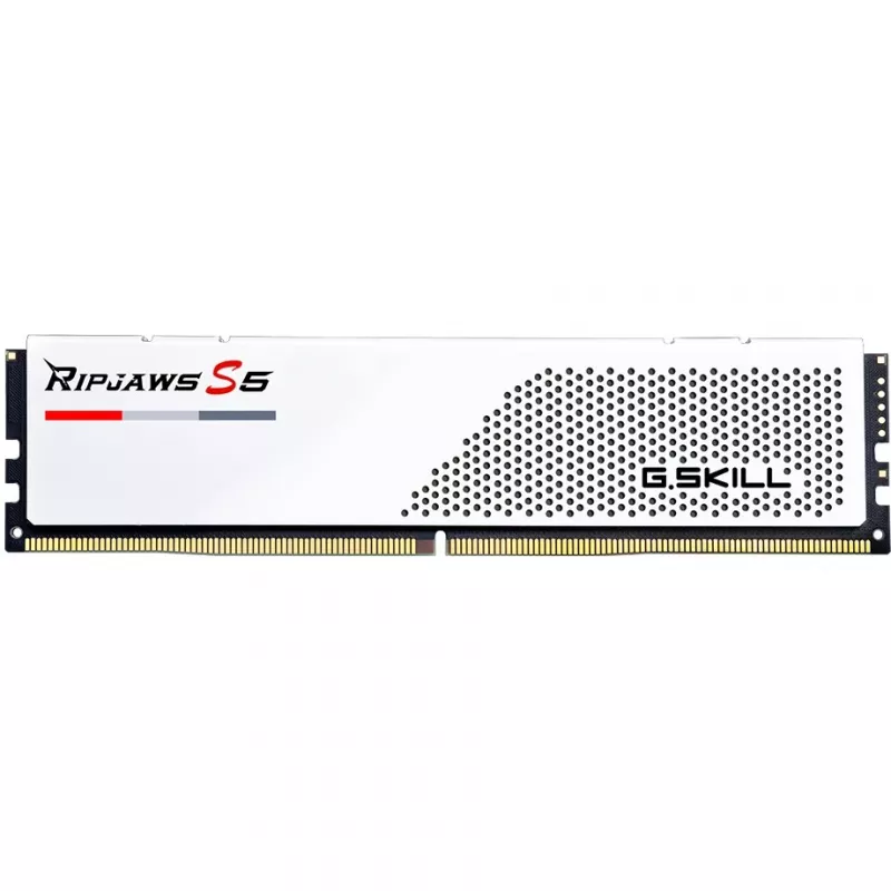 DIMM 32 GB DDR5-6000 (2x 16 GB) Dual-Kit, memória RAM branco, F5-6000J3040F16GX2-RS5W, Ripjaws S5, INTEL XMP