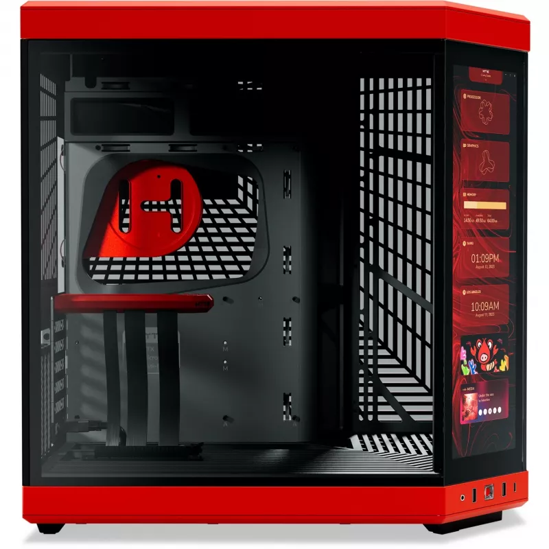 HYTE Y70 Touch Infinite Midi Tower preto, cor de cereja