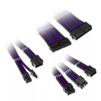 Kolink Core Adept Braided Kit de extensão de cabos - Jet preto/Titan roxo