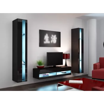 Estante Cama VIGO NEW 180/40/30 preto/preto brilhante