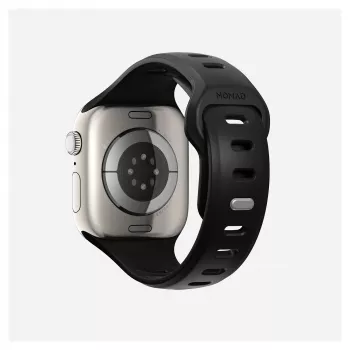 Pulseira para relógio Nomad Tempo Band preta borracha, 18 mm de largura, compatível com pulsos 135–175 mm