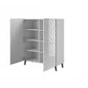 Estante Cama Meble ABETO 100,5 x 40 x 121,5 cm branco/branco brilhante, armário de parede de chão