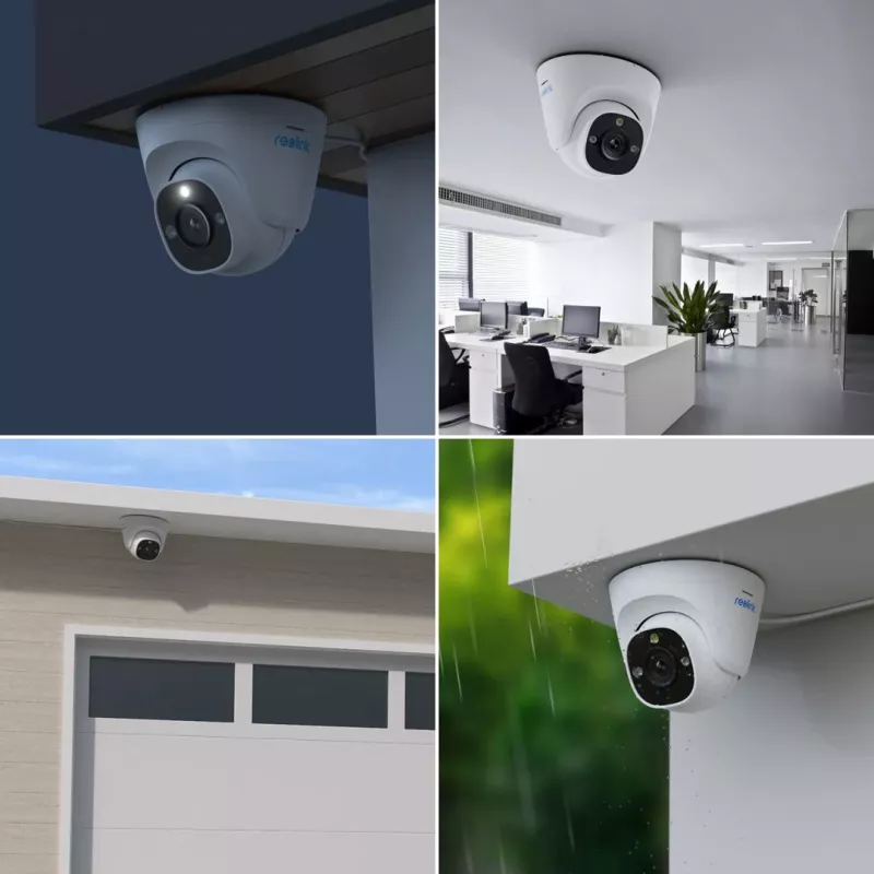 Reolink P344 câmara de segurança IP dome PoE 12 MP, 4512x2512, objetiva de 4 mm, PoE/12 V DC, IP66, visão noturna a cores, áudio bidirecional, 100°x50°, branca