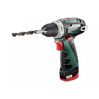 Berbequim de punho de pistola Metabo PowerMaxx BS Basic 1400 RPM, preto, verde