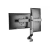 Tripp Eaton Tripp Lite Series Braço de monitor para dois ecrãs com fixação à mesa e passagem de cabos - regulável em altura, para monitores de 17 a 27 polegadas - Conjunto de montagem - para 2 ecrãs LCD - Aço - Preto - Sc