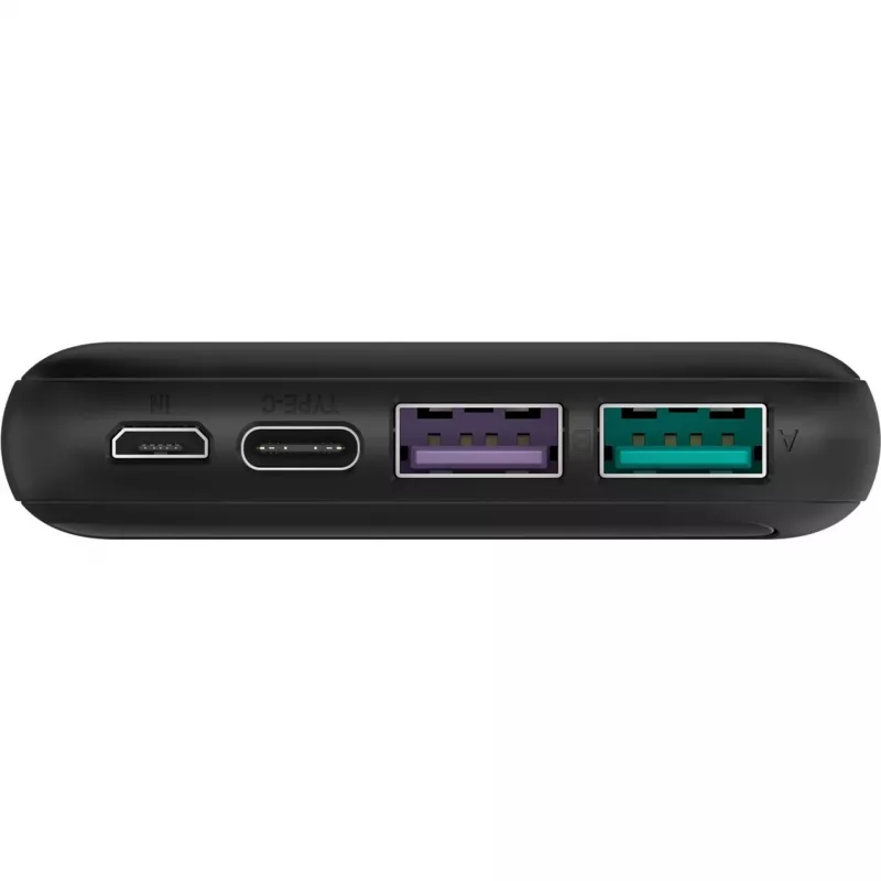 Powerbank de carregamento rápido 10.000 mAh (preto, USB-C PD, QC 3.0, 10.000 mAh)