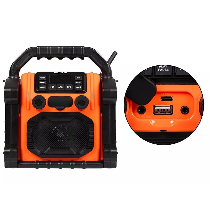 Rádio AM/FM portátil BLOW RA14 rádio de obra, a pilhas, receção AM e FM