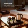 Adler AD 1354 chaleira de hotel em aço inoxidável 1,2 L + tabuleiro com chávenas preto, aço