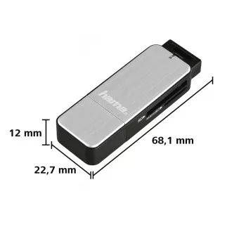Leitor de cartões Hama 123900 USB 3.2 Gen 1 (3.1 Gen 1) preto, prateado