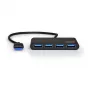 Hub USB Port Designs 900121 USB 3.2 Gen 1 Type-A 5000 Mbit/s preto