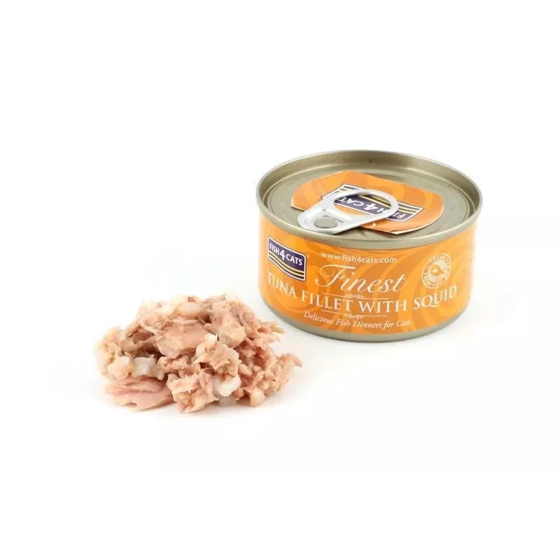FISH4CATS Filete de Atum com Lula - comida húmida para gatos - 70 g