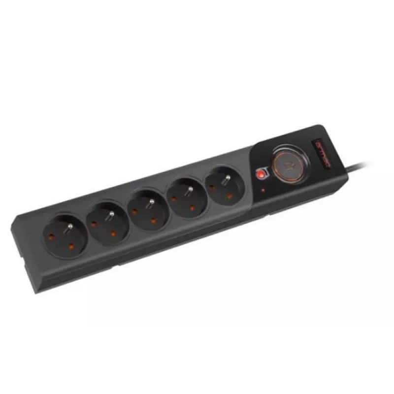 Régua de tomadas ARMAC Z5 3M 5X 230V PL 10A organizador de cabos preto