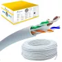 Cabo de rede Extralink par entrançado CAT6 UTP (U/UTP) V2 interior 100M cinzento