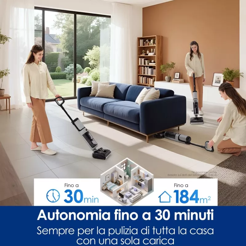 Limpador de pavimentos sem fios Tineco Floor One i5 Stretch Plus – esfregona a húmido e a seco mais leve em formato vertical
