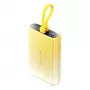 Powerbank Vention 10000mAh com indicador LED, USB-C + Lightning + USB-A, 22,5 W (amarelo)