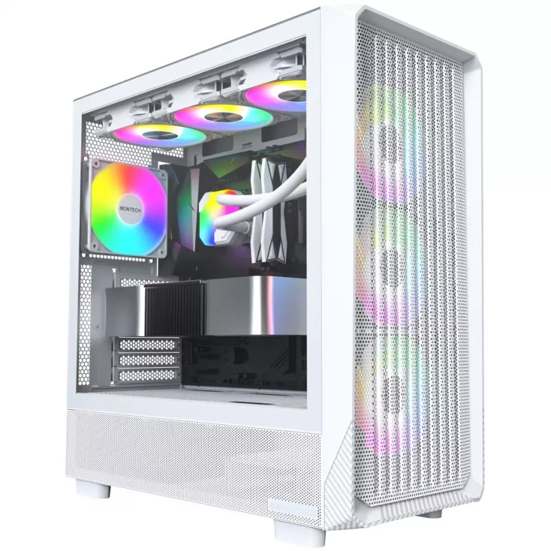 Caixa de PC Montech X5 Midi Tower branco ATX 3 ventoinhas de 140mm