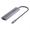 Hub USB-C Unitek H1124AGY01 com 100W PD, HDMI 2.0, 2x USB‑A, 2x USB‑C, leitor de cartões SD/microSD — alumínio