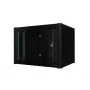 Rack de montagem em parede LOGON RWM06U45BL 6U preto fechadura com chave gestão de cabos