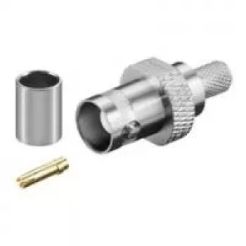 Wentronic Goobay 11358 Acoplador BNC de crimpagem para RG 59/U, pino dourado