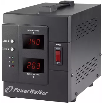 Regulador de tensão PowerWalker AVR 2000 SIV FR 2 saídas AC 110 - 280 V preto