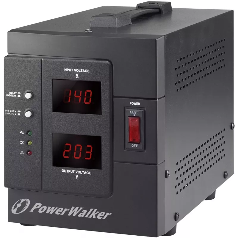 Regulador de tensão PowerWalker AVR 2000 SIV FR 2 saídas AC 110 - 280 V preto