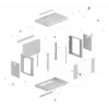 Armário de rack LANBERG WF03-5306-10S 19 polegadas 6U cinzento com porta de vidro