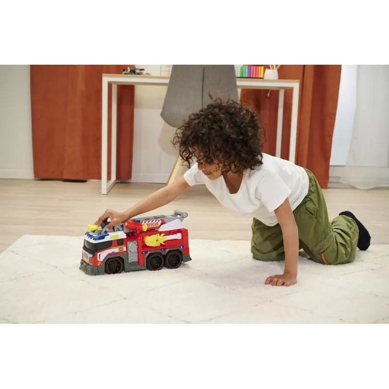 Carro de brincar bombeiros Dickie modelo 203307000 — a pilhas, a partir dos 3 anos, cores: preto/azul/vermelho/branco/amarelo