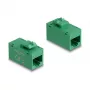 Delock 90640 Módulo Keystone RJ45 fêmea para RJ45 fêmea, Cat.6A UTP, verde