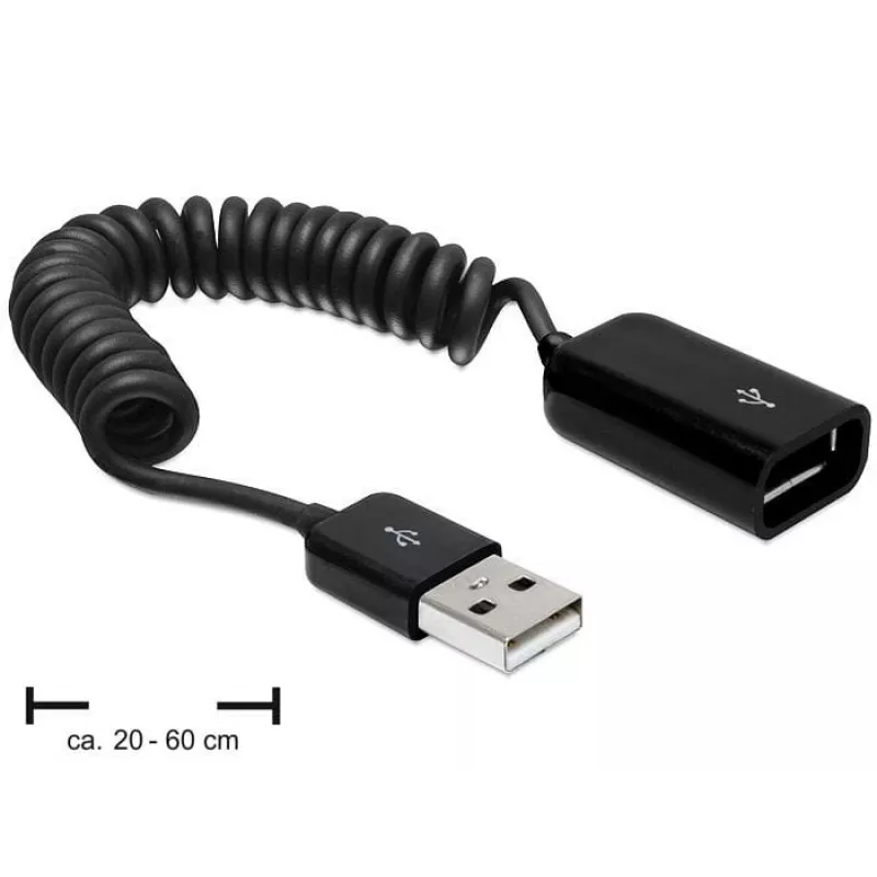 Cabo USB DeLOCK 83163 0,6 m USB 2.0 A para A preto