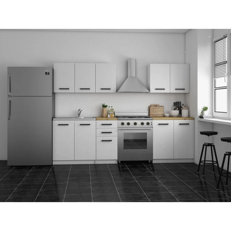 Topeshop KUCHNIA SET 200 BIEL conjunto de mobiliário de cozinha/sala de jantar