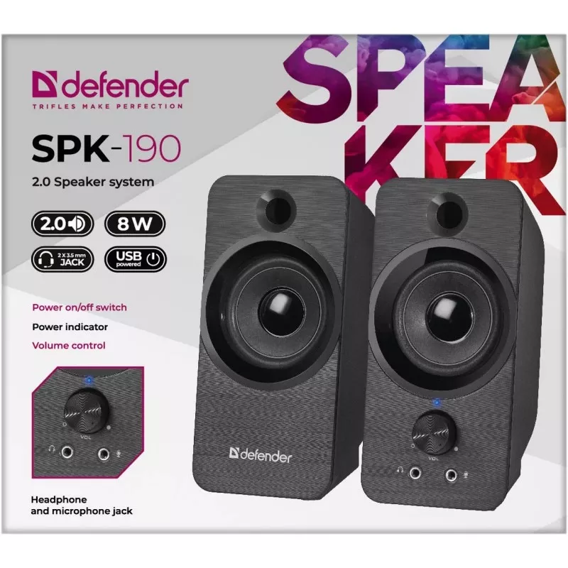 DEFENDER SPK-190 2.0 8W COLUNAS USB