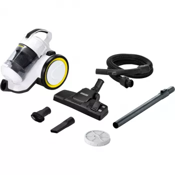 Aspirador cilíndrico Karcher VC 3 — aspirador a seco para casa, 700 W, 0,9 L sem saco, HEPA 13, tubo telescópico, mangueira de 1,5 m
