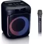 Altifalante Bluetooth portátil Lenco PA-101BK com iluminação e microfone