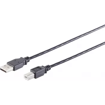 Cabo USB 2.0 ShiverPeaks 13-23025 — USB A para USB B, 1 m, preto