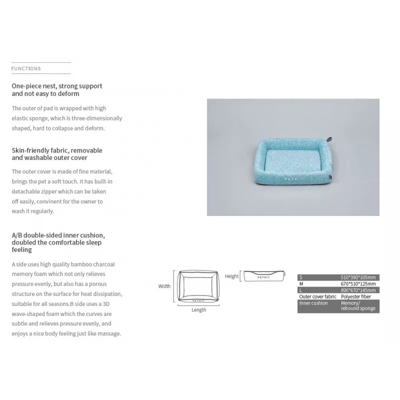 Cama para animais de estimação PETKIT Four - M para gatos e cães pequenos, interior, 1 unid.
