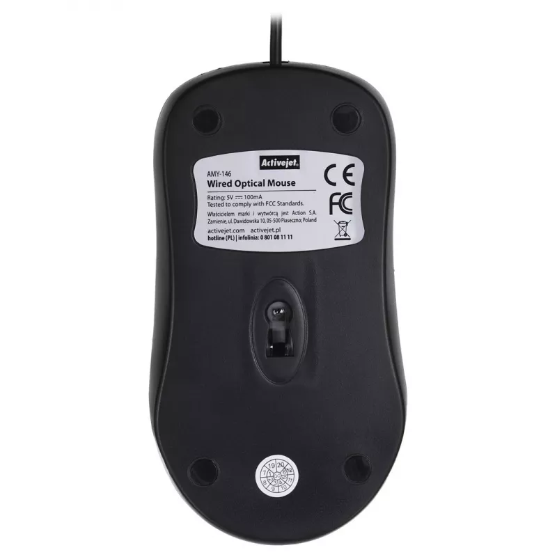 Rato Activejet AMY-146 com fios ótico USB