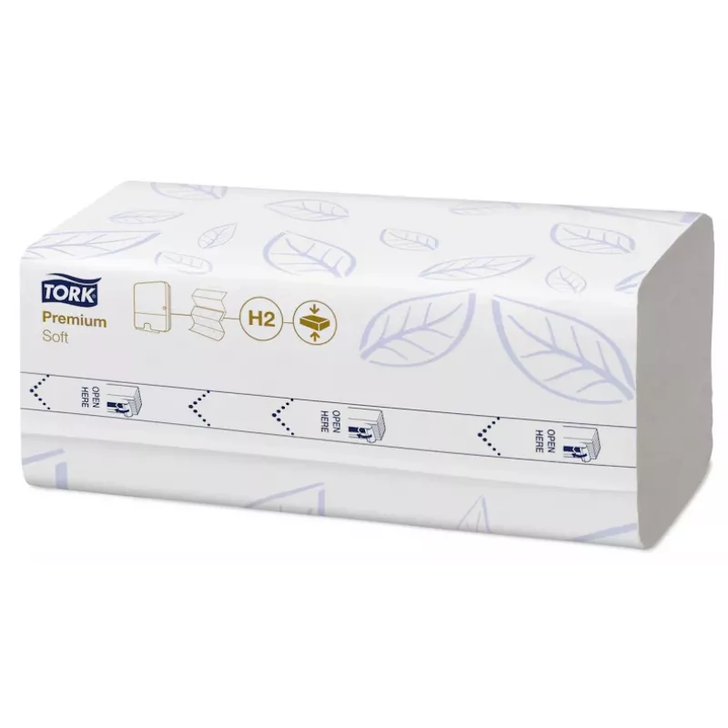 Toalhas de papel Tork Xpress Soft Multifold H2, 2 l, 225 folhas, 22,2x24 cm, Z, 12 unid.