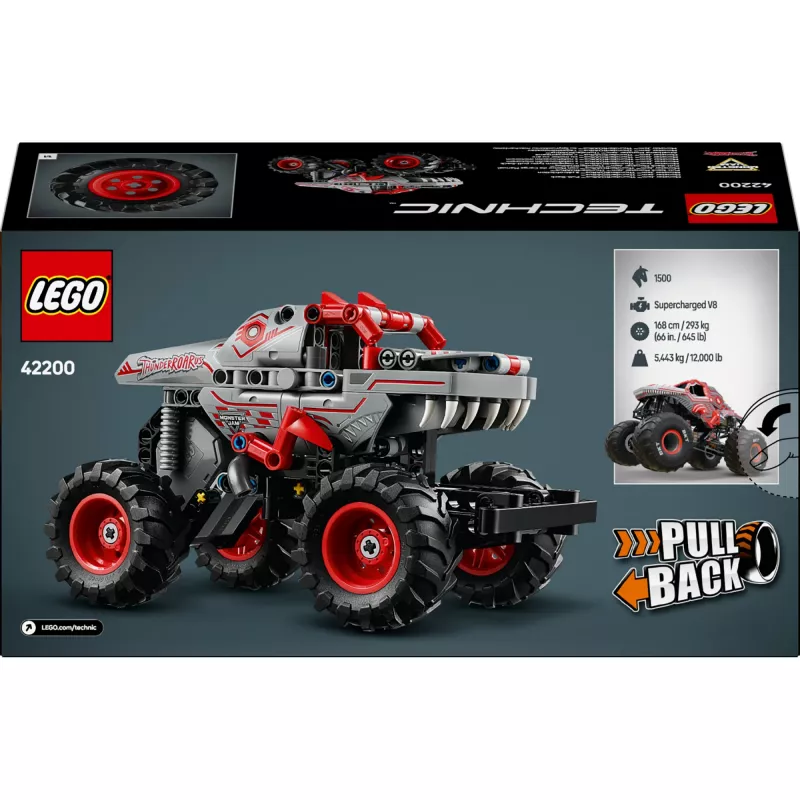 LEGO TECHNIC 42200 Monster Jam™ ThunderROARus™ com motor de retrocesso