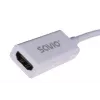 Cabo adaptador de vídeo SAVIO Mini DisplayPort (macho) para HDMI Type-A (fêmea) 0,2 m, branco