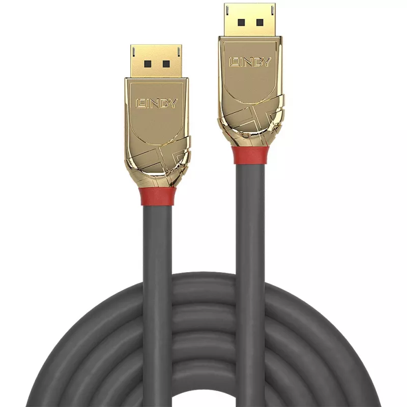 Cabo DisplayPort 1.2 Lindy 10m, Gold Line