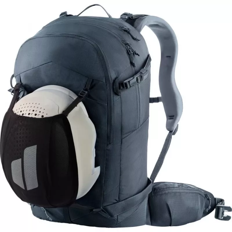 Mochila DEUTER Freerider Pro 34+ — mochila técnica para freeride e esqui de montanha, 34 L, preta, suporte para capacete, cinto de cintura