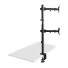 Suporte de secretária Maclean MC-967 para dois monitores em vertical, suporte de ecrã VESA máx. 100x100, 13-27, 2x 9 kg, revestimento em pó, inclinável, rotativo, ajustável