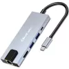 Hub USB-C QOLTEC 53795 5 em 1 com 100W PD, 2×USB-A, HDMI 4K, RJ45